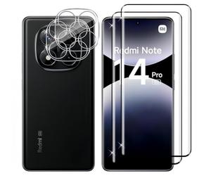 HQ-CLOUD Lot de 2 Verres Trempés pour Xiaomi Redmi NOTE 14 PRO 5G (pas pour 4G) + 2 Protection Objectif Caméra Verre Trempé