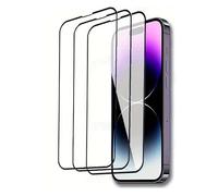 HQ-CLOUD® Lot de 3 Verres Trempés Pour iPhone 14 Pro Max (6,7") .Film de Protection d'écran Couverture Complète Noir - Anti Rayures - Ultra Résistant Dureté 9H