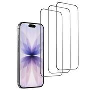 HQ-CLOUD Lot de 3 Verres Trempés Pour iPhone 17 - Film de Protection d'écran Couverture Complète Noir - Anti Rayures - Ultra Résistant Dureté 9H