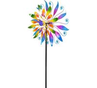 HQ Kinetic Art Floral Spectrum Duett Éolienne Métal Multicolore Jardin
