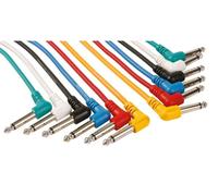 HQ-Power Câble de patch, ensemble, 6 couleurs, 2 x jack 6.35 mm mâle, mono, 90°, 1 m, parfait pour la transmission sonore