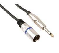 HQ-Power Câble XLR-jack, 1 x XLR mâle, 1 x jack 6.35 mm mâle, mono, 1.5 m, parfait pour la transmission du son