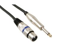 HQ-Power CÂBLE XLR - XLR FEMELLE vers JACK 6.35 mm - MONO - 6 m