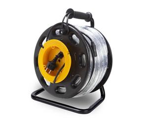 HQ-Power Guirlande lumineuse LED flexible sur enrouleur, 6500 °K, 2850 lm, parfaite pour l'éclairage de chantiers, cages d'escalier, ascenseurs, etc., adaptée pour une utilisation en intérieur et en