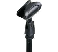 HQ-Power Support de Microphone Droit avec Base Ronde, réglable en Hauteur, y Compris Un Support de Microphone