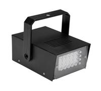 HQ-Power Mini-stroboscope puissant avec 24 LEDs blanches, compact et portable, idéal pour les fêtes à domicile, fréquence de flash réglable, fonctionne avec quatre piles AA (non incluses)