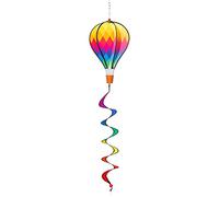 HQ Windspiration 109320 - Hot Air Balloon Twist Mini Patchwork - Résistant aux UV et aux intempéries - Longueur : 92 cm - Diamètre : 23 cm - Avec suspension incluse