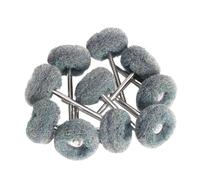 HQABCUTR Tête de ponçage abrasive en feutre de laine de 2,5 cm, tige de 2,35/3 mm, fil de coton, brosse de polissage
