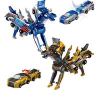 HQAYHSZD Dinosaur Collision Transforming Car Toy，Transformation Car Toy with Crash & Transform Feature ，for Boys and Girls |Party Gift for Birthday, Christmas (Blue) (Blue and Gold)