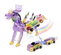 HQAYHSZD Dinosaur Transforming Car Toy, Magnetic Cars Transform Into Dinosaurs,Fun - Collision Transformation Car Toys for Boys & Girls|Party Favors Gift for Birthday, Christmas (Yellow)