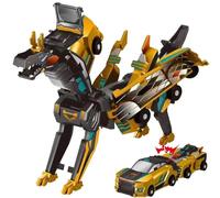 HQAYHSZD Dinosaur Transforming Car Toy, Magnetic Cars Transform Into Dinosaurs,Fun - Collision Transformation Car Toys for Boys & Girls|Party Favors Gift for Birthday, Christmas (Golden)