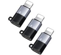 HQB-STAR Lot de 3 adaptateurs de type C vers éclairage pour iPhone 11 12 13 14 Smartphone/PC/Mac Accessoires de connecteur de microphone sans fil de rechange pour DJI Mic Mini Noir