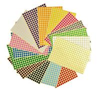 HQdeal 8mm Couleur Gommettes Autocollantes Rondes, 16 Feuilles Couleur Codage Étiquettes Auto-adhésifs de Points Pastille Autocollante pour Le Bureau,école,calendriers,Autocollants de Carte