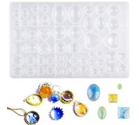 HQdeal Moulle Resine, Pendentif Époxy Cristal DIY Bijoux, Gemstone Silicone Mold, Silicone Résine Jetant Moules pour Craft Pendentif Fabrication de Bijoux Outil