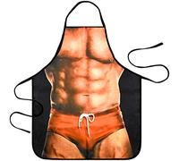HQdeal Tablier de Cuisine Fantaisie Sexy et Drôle Tablier Humoristique Réglable Tablier Barbecue Humour Cadeau Rigolo pour Homme Musclé
