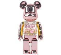 HQDFCNM 400% Bearbrick Blocks Jouets d'ours Ornements de Collection Sculptures 28 cm/11 Pouces(Pink Gold)