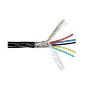 HQDRCY Câble blindé FEP 1 m, 2, 3, 4, 5 ou 6 conducteurs isolés, calibre 22, 20, 18, 17 ou 15 AWG, en cuivre étamé, haute température(6 Cores,18AWG 0.75mm)