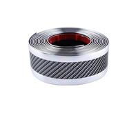 HQGQCEZEK Protection Pare-Chocs Arrière Autocollants Protection Seuil Porte Anti-Rayures Caoutchouc Fibre Carbone Film Autocollant pour Pare-Chocs Style Automobile(Argent)