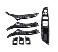 HQGQCEZEK RHD Noir Beige Gris Pour Série 5 F10 F11 F18 520 523 525 528 530 Voiture Intérieur Porte Tirer Poignée Accoudoir Panneau Garniture (RHD CarbonFiber 7PCS)