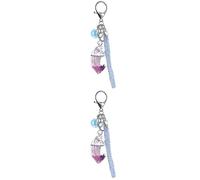 HQHYGM 2 Ensembles Amour Or Pendentif chaîne Voiture Suspendus Accessoires pour Femmes Acrylique fête de noël faveur Liquide Mouvement Porte-clés créatif Porte-clés Fille Porte-clés