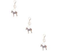 HQHYGM 2 pièces Porte-clés zèbre Porte-clés Animal Porte-clés Accessoires de Cheval pour Vrais Chevaux Dit éléphant Pendentif Remise de diplôme Voiture Porte-clés Strass Portefeuille en métal