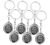 HQHYGM 6 pièces mémorial Acrylique Collier Ornement Cadre Porte-clés Photo Porte-clés Ensemble Pendentif breloque Petite boîte Personnaliser Argent Rectangle Amoureux