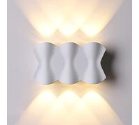 HQHYGM Applique Murale Arc Lumineux Haut Bas Fond de Salon Lampe Murale Intérieure en Aluminium Appliques Murales de Fond de Salon en Aluminium/Blanc/Triple