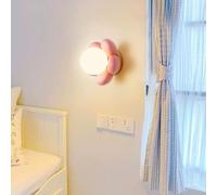 HQHYGM Applique murale d'intérieur nordique créative avec fleurs décoratives minimalistes pour chambre à coucher, couloir, salon (lumière chaude rose)
