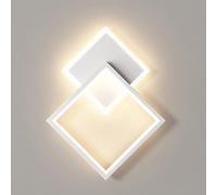 HQHYGM Applique Murale Minimaliste Carrée en Métal Applique Murale Linéaire 21W Appliques Murales Appliques Murales 3 Modes Couleurs pour Salon Chambre Couloir/Blanc