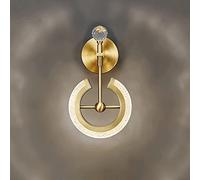 HQHYGM Applique Murale postmoderne entièrement en cuivre, Mur de Fond de télévision, lumière Tricolore réglable, Applique Murale Ronde en Fer forgé pour Salon, Chambre à Coucher, allée, escaliers