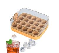 HQHYGM Bac à glaçons avec Couvercle et bac à glaçons, Type Presse à dégagement Facile pour Tous Les glaçons, Moule réutilisable de 20 glaçons pour congélateur (Orange)