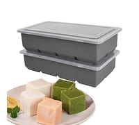 HQHYGM Bac à glaçons en Silicone avec Couvercle - Lot de 2 - Moule à glaçons Extra Large - Facile à démouler, Flexible sans BPA, Gros glaçons Parfaits pour Le Whisky, Les spiritueux, Les Cocktails,