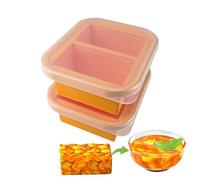 HQHYGM Bangp Plateau de congélation alimentaire en silicone à deux tasses avec couvercle, récipients de préparation de repas réutilisables empilables, organisateurs sans BPA pour aliments, stockage de
