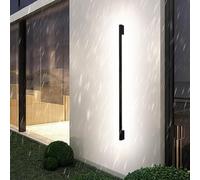 HQHYGM Black Aluminium Long Wall Outdoor Minimalism Wall Lamp IP65 Waterproof Wall Lights Rectangulaire Wall Villa Hallway Garden Garage (100cm A White Light)