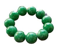 HQHYGM Bracelet de Perles de Seau de Dragon de Fer Vert Sec émeraude, Couleur Vert Empereur, Bracelet de Route Verte pour Hommes et Femmes