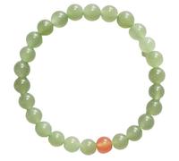 HQHYGM Bracelet de Pierres précieuses Naturelles, Bracelet en Jade Naturel pour Femme, Petite amulette en Jade néphrite de 6 mm, Bracelet Porte-Bonheur, Pierre Talisman, Attire la Richesse, la