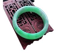 HQHYGM Bracelet en jadéite Naturelle Bracelet en jadéite Bracelets de tempérament en Pierre de Jade Vert Naturel avec boîte de Certificat (Couleur : Vert, Taille : 54-55mm)