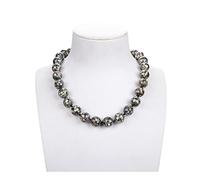 HQHYGM Collier Bijoux 18 Pouces Naturel 14MM Rond véritable Collier de Coquille d'ormeau pour Les Femmes Bijoux Cadeau