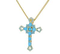 HQHYGM Collier de Croix Occidentale Vintage pour Femmes, Collier de Croix Occidentale en Cristal chrétien - Collier de Croix chrétienne, Collier Occidental pour Hommes pour Cadeaux d'anniversaire