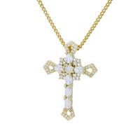 HQHYGM Collier de Croix Occidentale Vintage pour Femmes, Collier de Croix Occidentale en Cristal chrétien - Collier de Croix chrétienne, Collier Occidental pour Hommes pour Cadeaux d'anniversaire