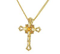 HQHYGM Collier de Croix Occidentale Vintage pour Femmes, Collier de Croix Occidentale en Cristal chrétien - Collier de Croix chrétienne, Collier Occidental pour Hommes pour Cadeaux d'anniversaire