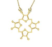 HQHYGM Collier de sérotonine en Argent Sterling 925 pour Femmes Hommes, 3D sérotonine, adrénaline, caféine, Dopamine, molécule, Science, biologie, Chimique, Pendentif à breloque, Chimie