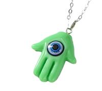 HQHYGM Collier Hamsa en Argent Sterling 925 pour Femmes Hommes, Collier Main Hamsa Multicolore Mauvais Oeil Dinde Lucky Blue Eye Chaîne de Clavicule Main de Fatima, Mano De Fatima Con Ojo Turco