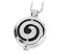 HQHYGM Collier Reiki Pierre Naturelle Spirale Médaillon Pendentifs Aromathérapie Huile Essentielle Diffuseur Colliers Cristal Bijoux Cadeaux (Taille : Black Onyx Chain)