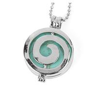 HQHYGM Collier Reiki Pierre Naturelle Spirale Médaillon Pendentifs Aromathérapie Huile Essentielle Diffuseur Colliers Cristal Bijoux Cadeaux (Taille : Turquoise Chain)