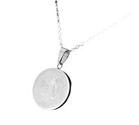 HQHYGM Collier Saint Benoît pour Femmes Hommes, Pendentif médaille Religieuse San Benito en Argent Sterling 925, médailles Saint Benoît, médaille de San Benito, médaille San Benito, médaille Saint