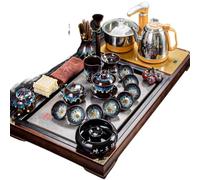 HQHYGM DFSHGDF911-Arrêt Automatique, Bouilloire électrique pour Un Nettoyage Facile, Service à thé Gongfu entièrement Automatique, Service à thé Gongfu pour la Maison, Salon, Plateau à thé en Bois