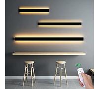 HQHYGM Éclairage mural intérieur noir avec télécommande réglable Température 2700 K-6000 K Up Down Lamp Style for Bedroom Living Room Hallway Corridor Stairs (100 cm 54 W)