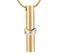 HQHYGM Forever Together Colliers de crémation cylindriques en Acier Inoxydable pour Cendres - Pendentif urne Souvenir en mémoire d'amour pour Humain