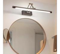 HQHYGM Lampe de salle de bain à effet miroir étanche à 180 ° Rotative Wall with Adjustable Arm Wall Long Strip Iron Acrylic for Vanity Corridor (Wood Colour-White Light 73cm)